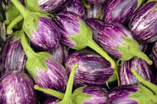 Load image into Gallery viewer, “Rare heirloom Udumalaipet Eggplant seeds – high-yield, non-GMO variety for organic gardens”
